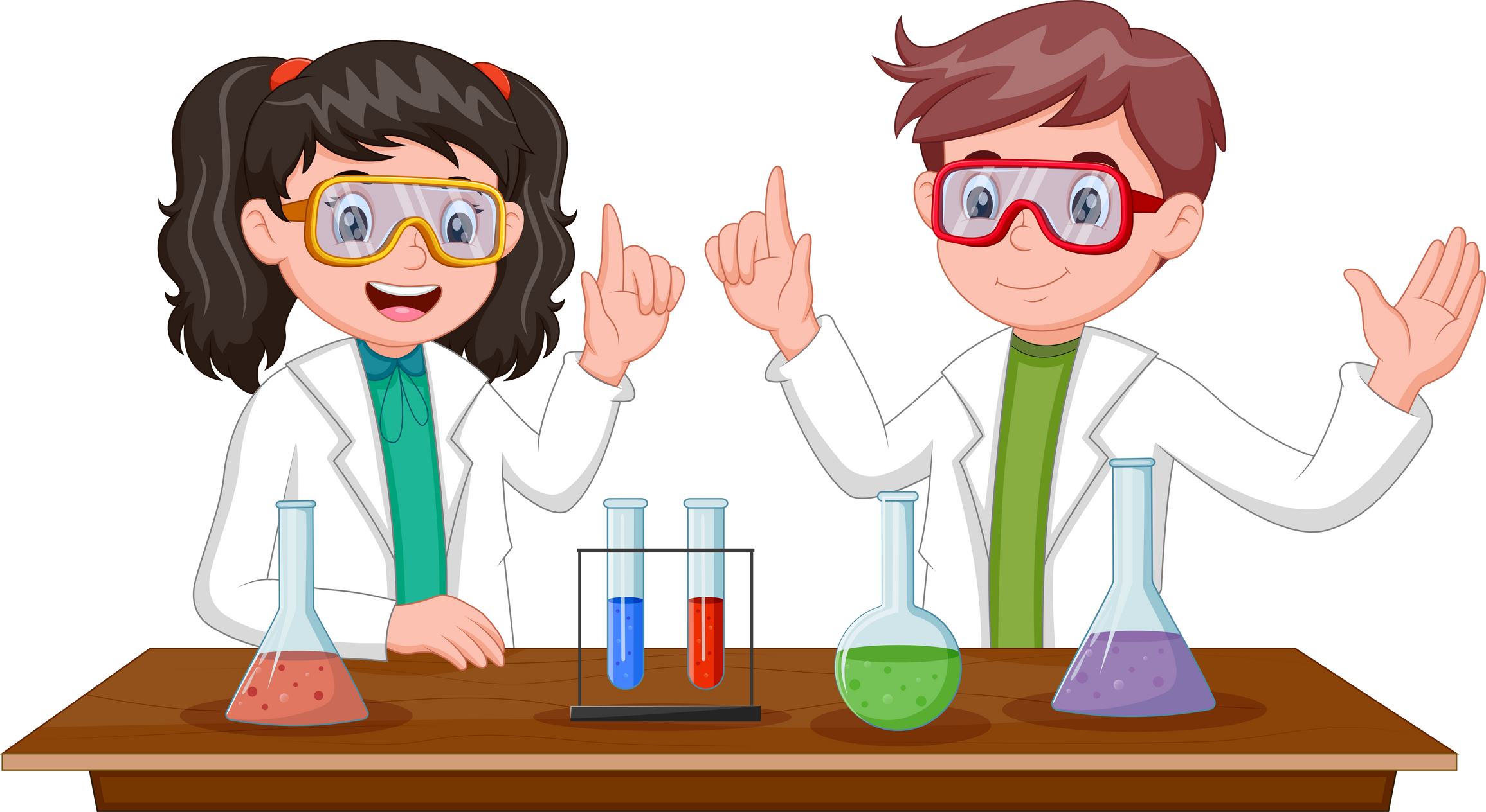 Two students do research in the lab